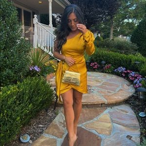 Women gold short dress